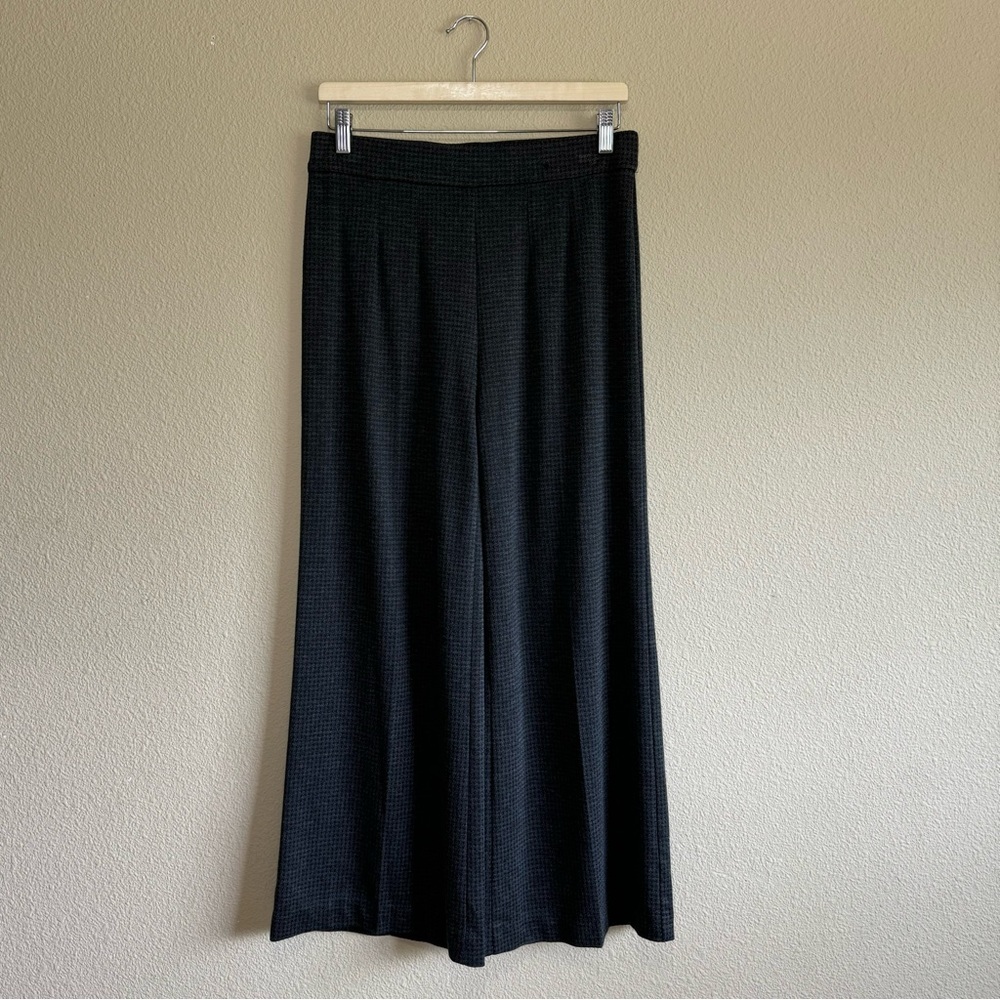 M&S collections pants womens 8 short houndstooth wide leg trousers grey & black